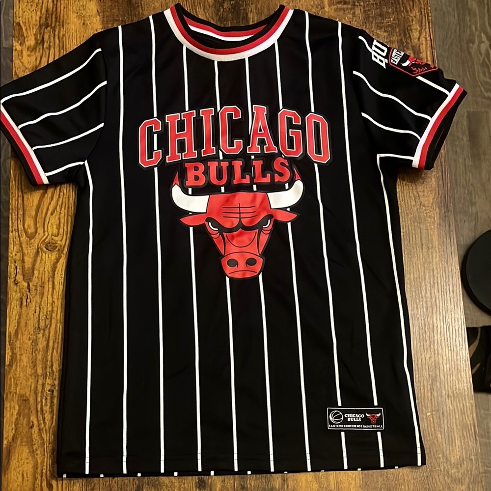 NBA Black and Red Chicago Bulls Jersey